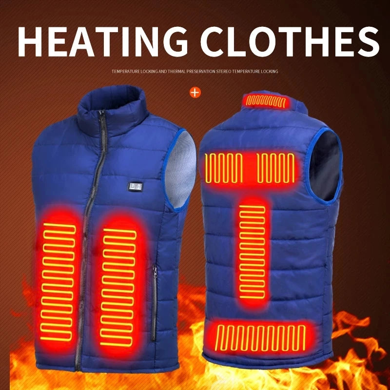 9 Heated Vest Zones Electric Heated Jackets Men Women Sportswear Heated Coat Graphene Heat Coat USB Heating Jacket For Camping