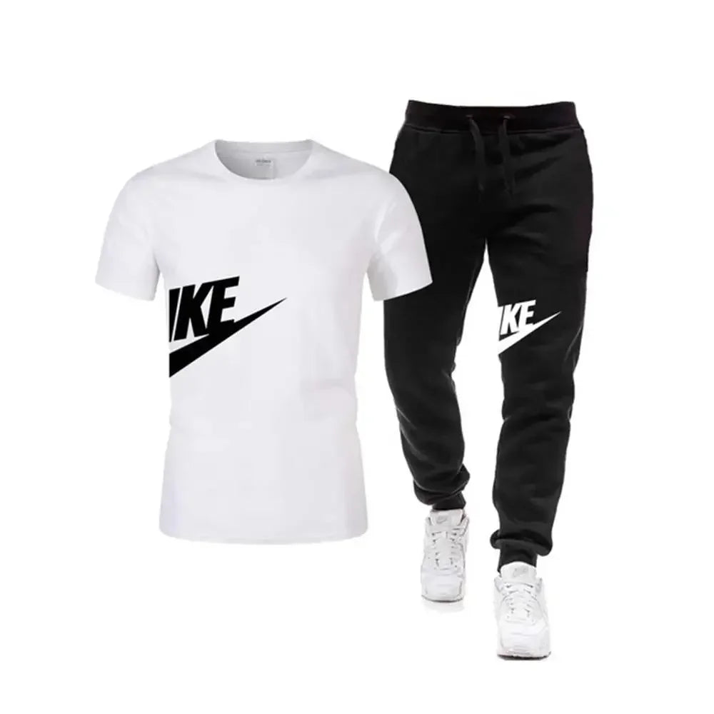 Men's Short sleeve Pants T-shirt, 2 piece set, Comfort, Casual, Fitness, Sports, 2024