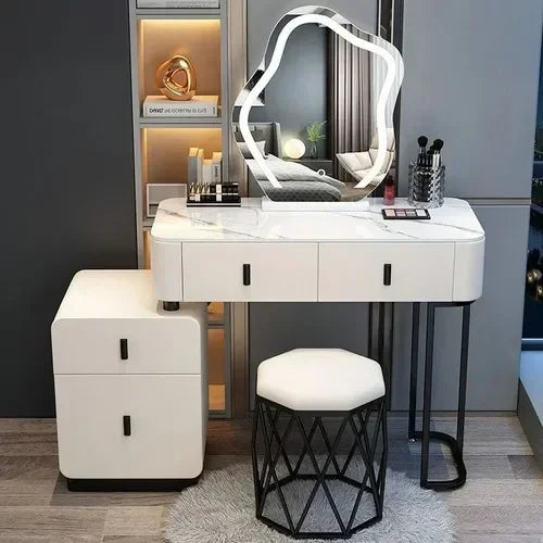 Vanity Mirror Dressers Women Makeup Table White Dressers Comfortable Girl Small Penteadeira Para Quarto Bedroom Furniture YN50D