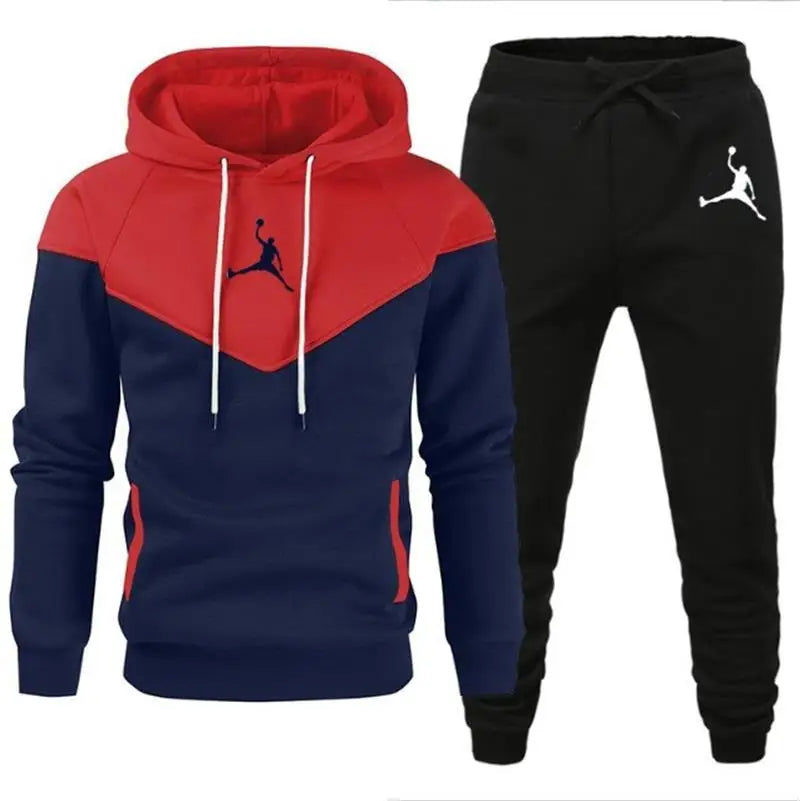 2024 Men's Casual Sportswear, Jogging Suit, Jacket, Hooded Sweatshirt And Sweatpants, Sporty Fashion, 2-Piece Set