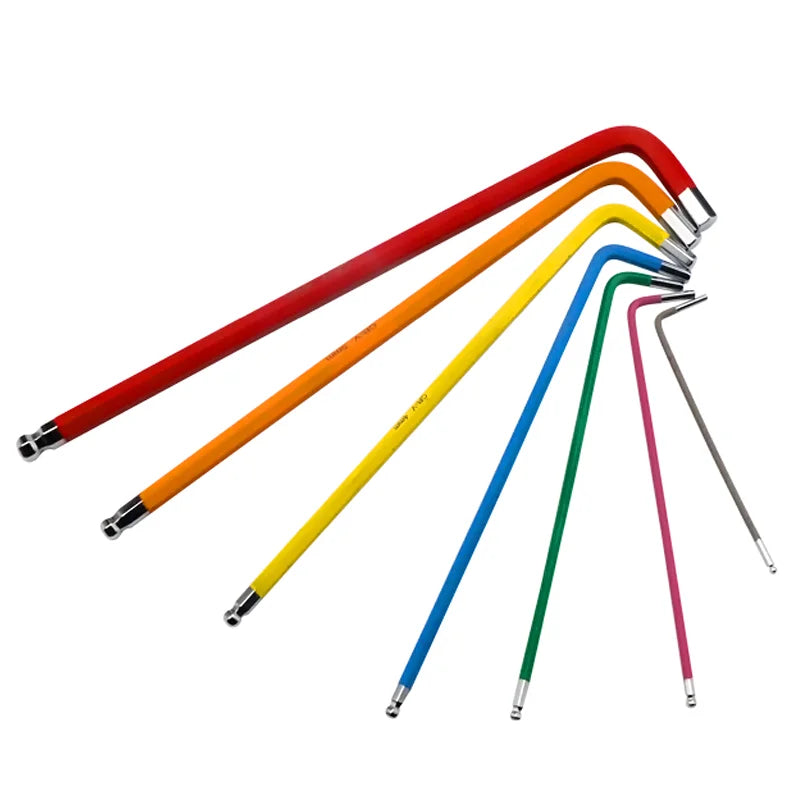 7Pcs Bicycle Hex Key Set Colorful Hexagon Spanner Flat Ball Opening Wrench MTB Road Bike Repair Tool Kit 1.5/2/2.5/3/4/5/6mm