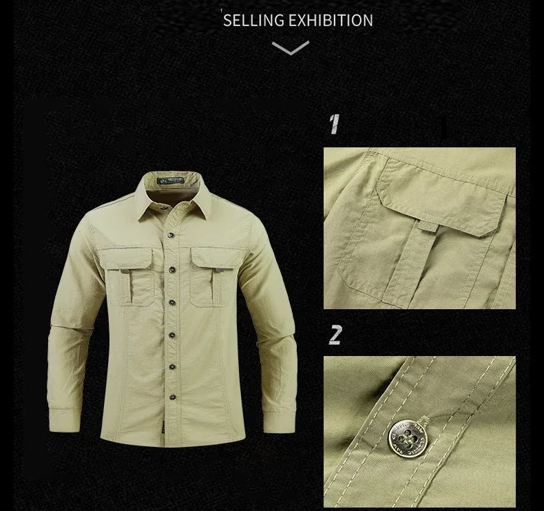 Lightweight Breathable shirt tactical multifunctional shirt outdoor long sleeved work shirt breathable sports sun protection