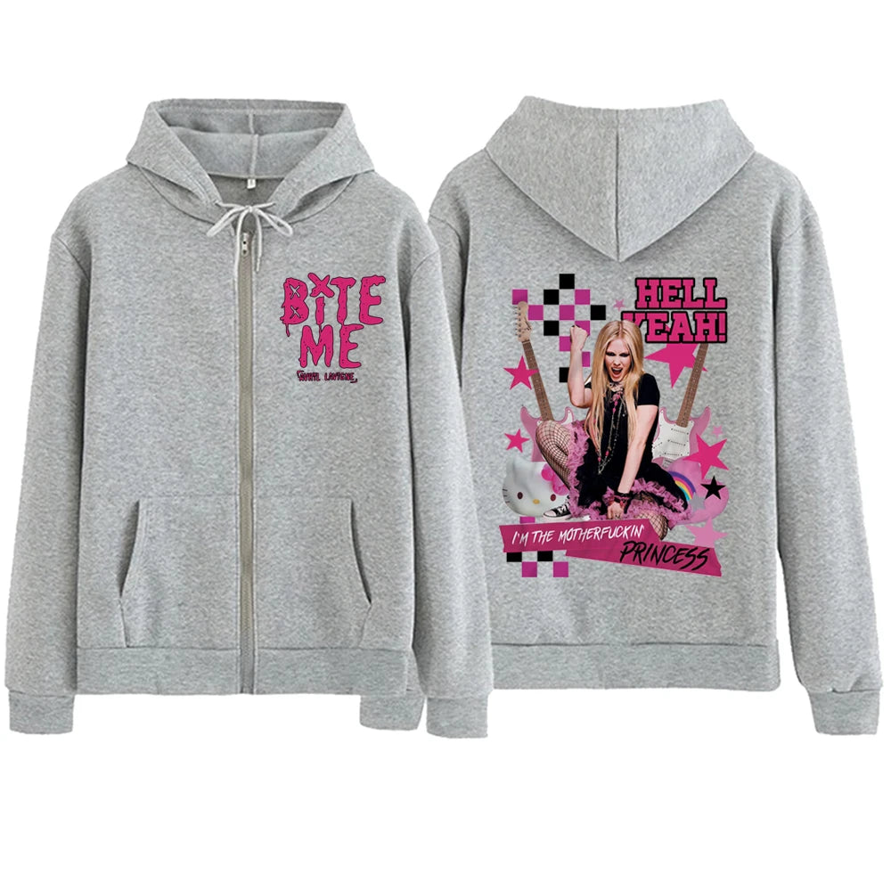 Avril Lavigne Greatest Hits Tour 2024  Zipper Hoodie Harajuku Pullover Tops Sweatshirt