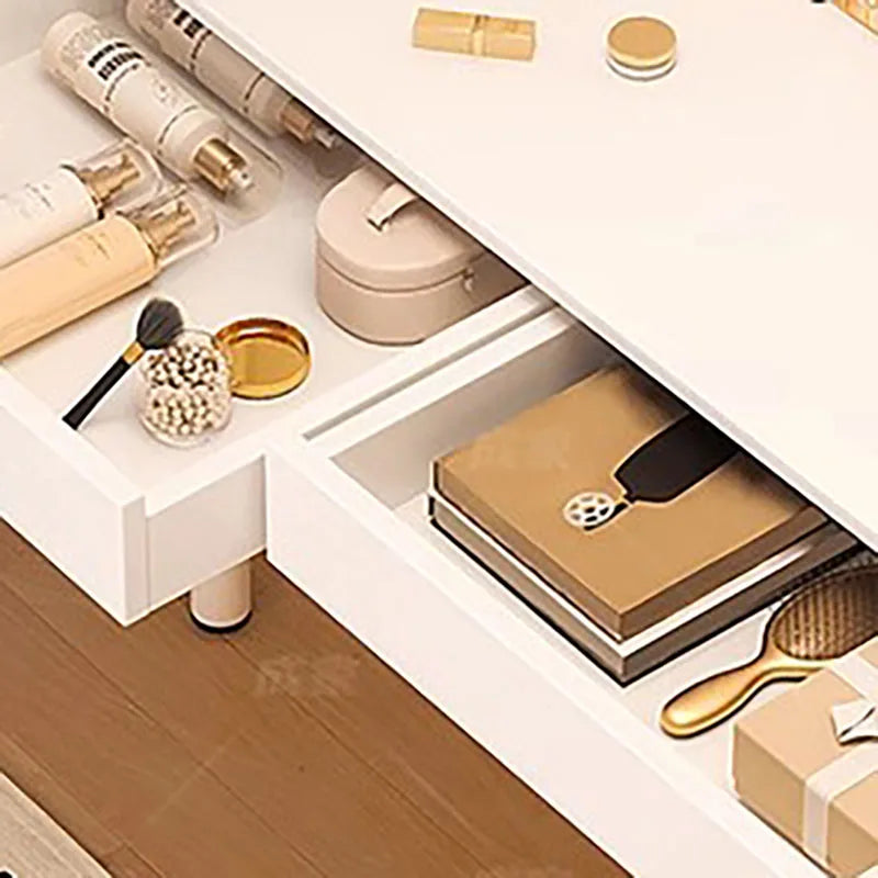 Modern Luxury Dressing Table Drawer Storage White Multifunctional Dressers Makeup Organizer Adjustable Penteadeira Furniture