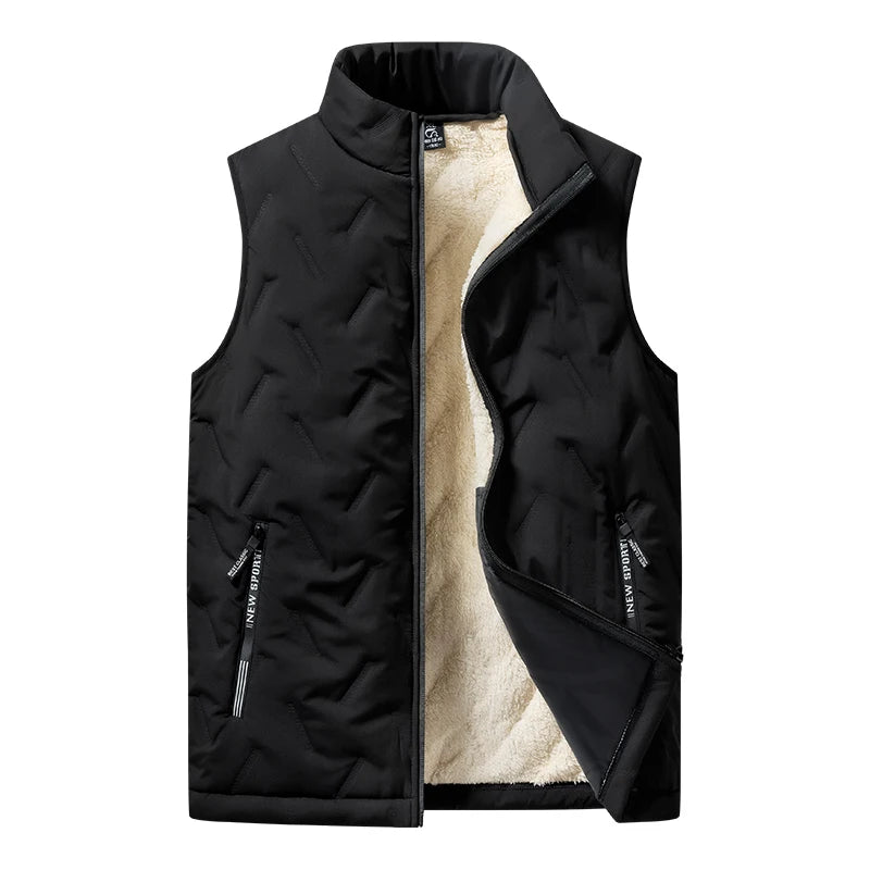 Autumn and winter fashion men's cotton vest jacket casual multifunctional plus size warm standing collar sleeveless men's top