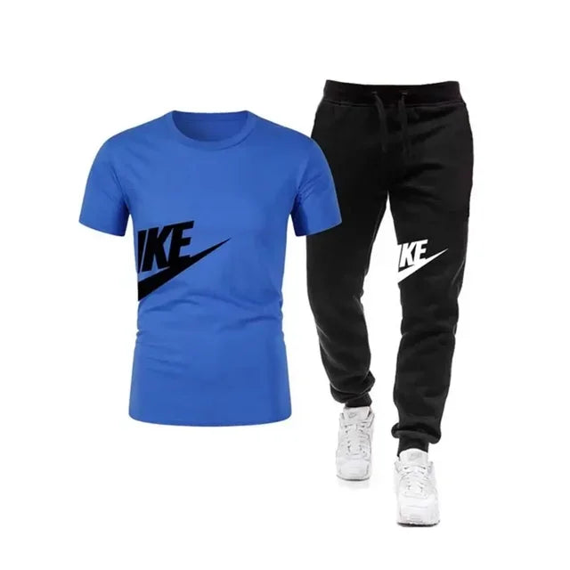 Men's Short sleeve Pants T-shirt, 2 piece set, Comfort, Casual, Fitness, Sports, 2024