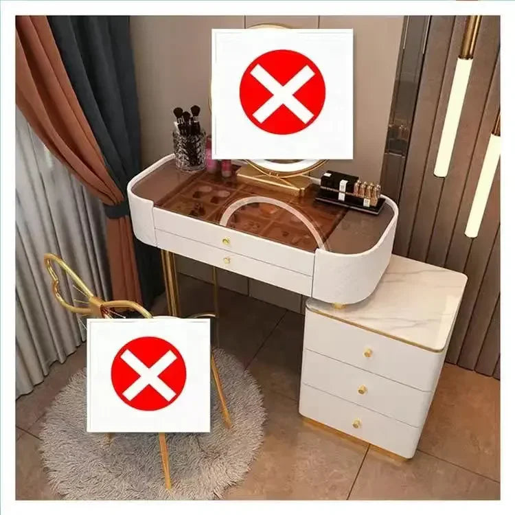 Nordic Makeup Vanity Table With Mirror Dressing Table Dressers For Bedroom Dresser Light Luxury Vanity Desk Bedroom Furniture