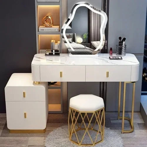 Vanity Mirror Dressers Women Makeup Table White Dressers Comfortable Girl Small Penteadeira Para Quarto Bedroom Furniture YN50D