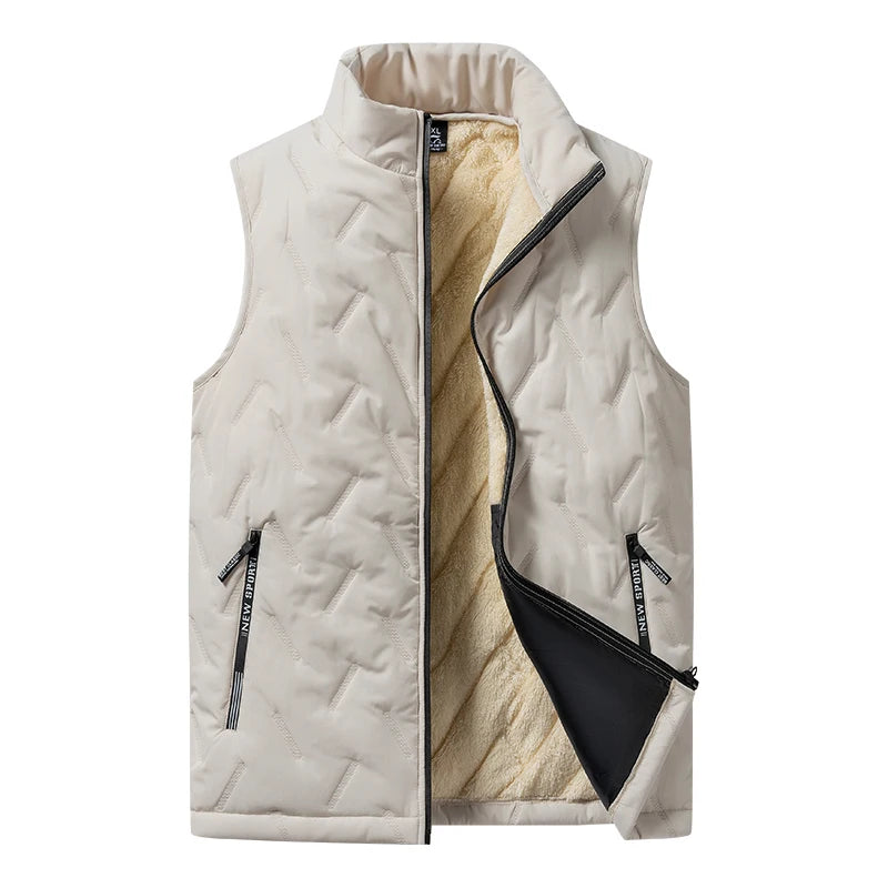 Autumn and winter fashion men's cotton vest jacket casual multifunctional plus size warm standing collar sleeveless men's top