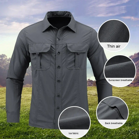 Lightweight Breathable shirt tactical multifunctional shirt outdoor long sleeved work shirt breathable sports sun protection