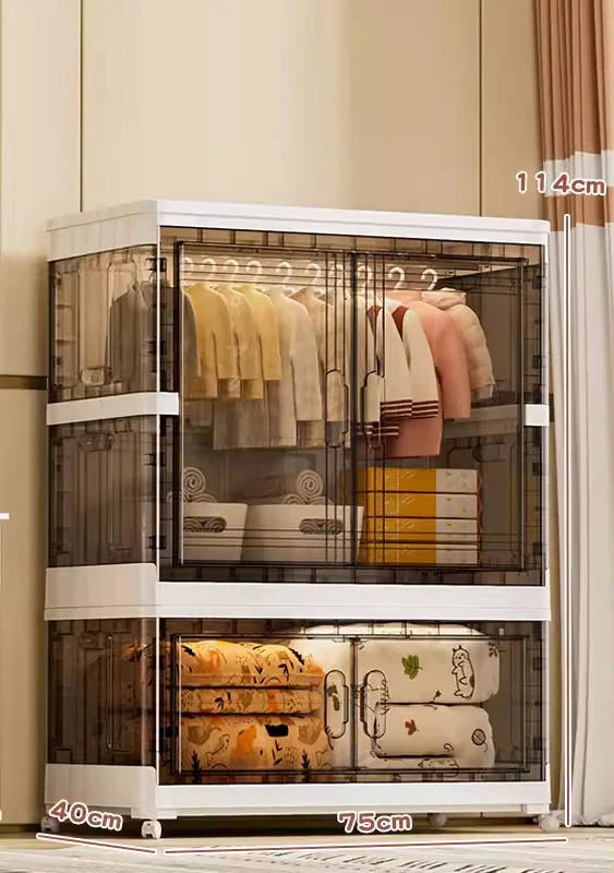 Folding Wardrobe Clothes Cabinets Simple Dressers Cube Storage Locke Closet Plastic Organizer Bin Home Bedroom Cupboard