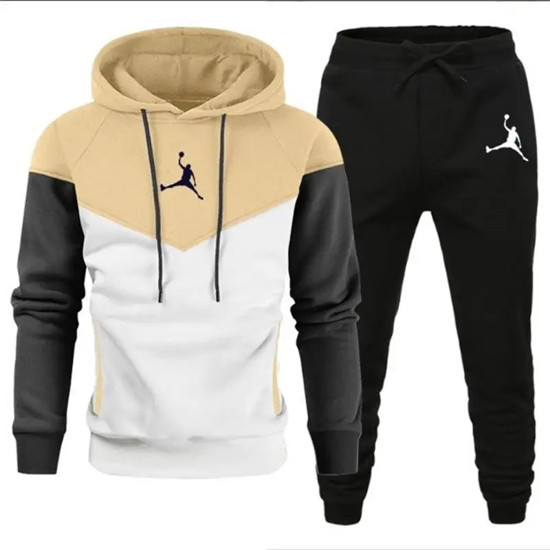 2024 Men's Casual Sportswear, Jogging Suit, Jacket, Hooded Sweatshirt And Sweatpants, Sporty Fashion, 2-Piece Set