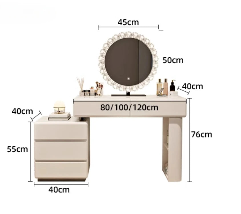 Comfortable Makeup Cabinet Mirror Dresser Bedroom Closet Modern Makeup Table Drawer Living Room Postazione Makeup Home Furniture