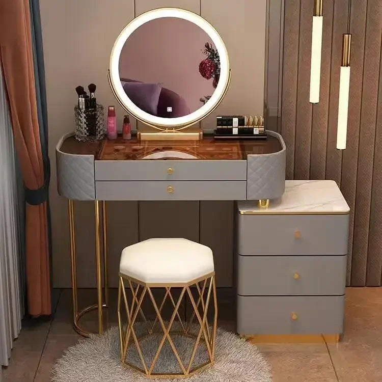 Nordic Makeup Vanity Table With Mirror Dressing Table Dressers For Bedroom Dresser Light Luxury Vanity Desk Bedroom Furniture