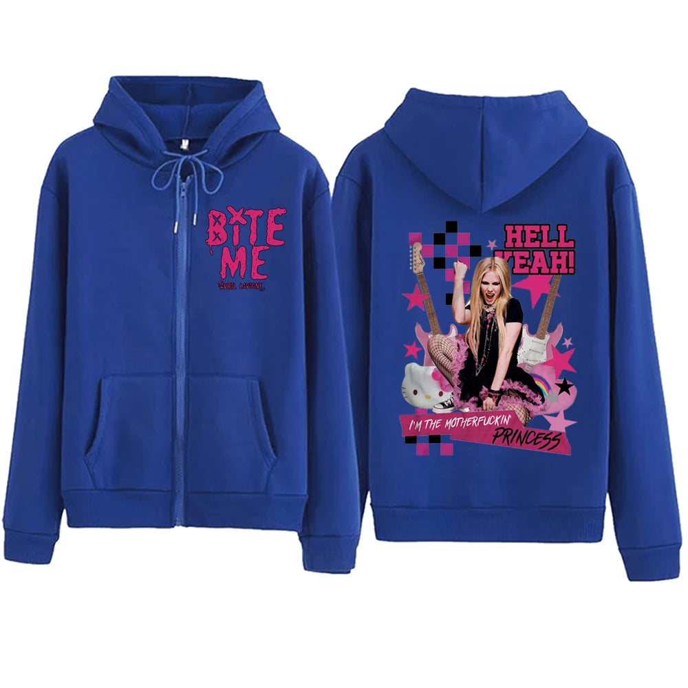 Avril Lavigne Greatest Hits Tour 2024  Zipper Hoodie Harajuku Pullover Tops Sweatshirt