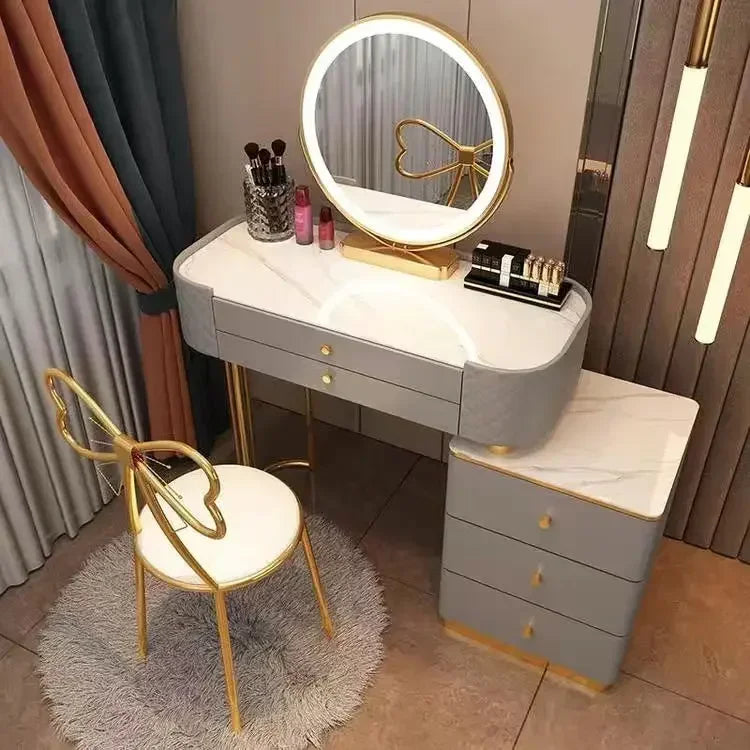 Nordic Makeup Vanity Table With Mirror Dressing Table Dressers For Bedroom Dresser Light Luxury Vanity Desk Bedroom Furniture