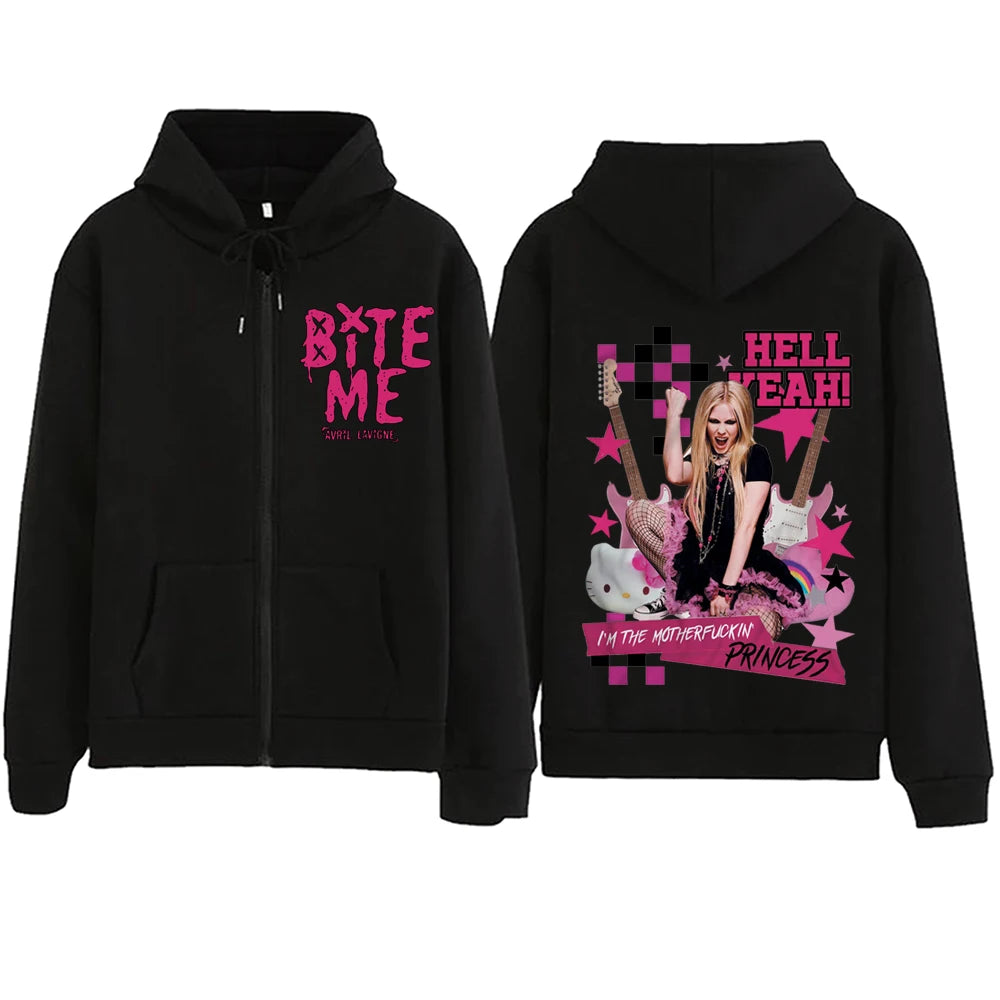 Avril Lavigne Greatest Hits Tour 2024  Zipper Hoodie Harajuku Pullover Tops Sweatshirt