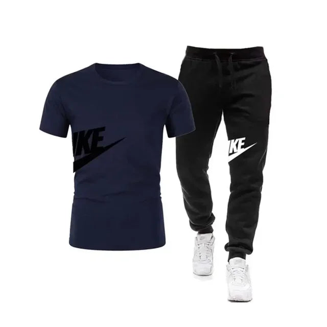 Men's Short sleeve Pants T-shirt, 2 piece set, Comfort, Casual, Fitness, Sports, 2024