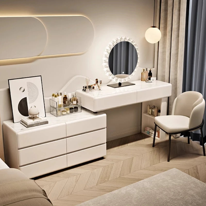 Comfortable Makeup Cabinet Mirror Dresser Bedroom Closet Modern Makeup Table Drawer Living Room Postazione Makeup Home Furniture