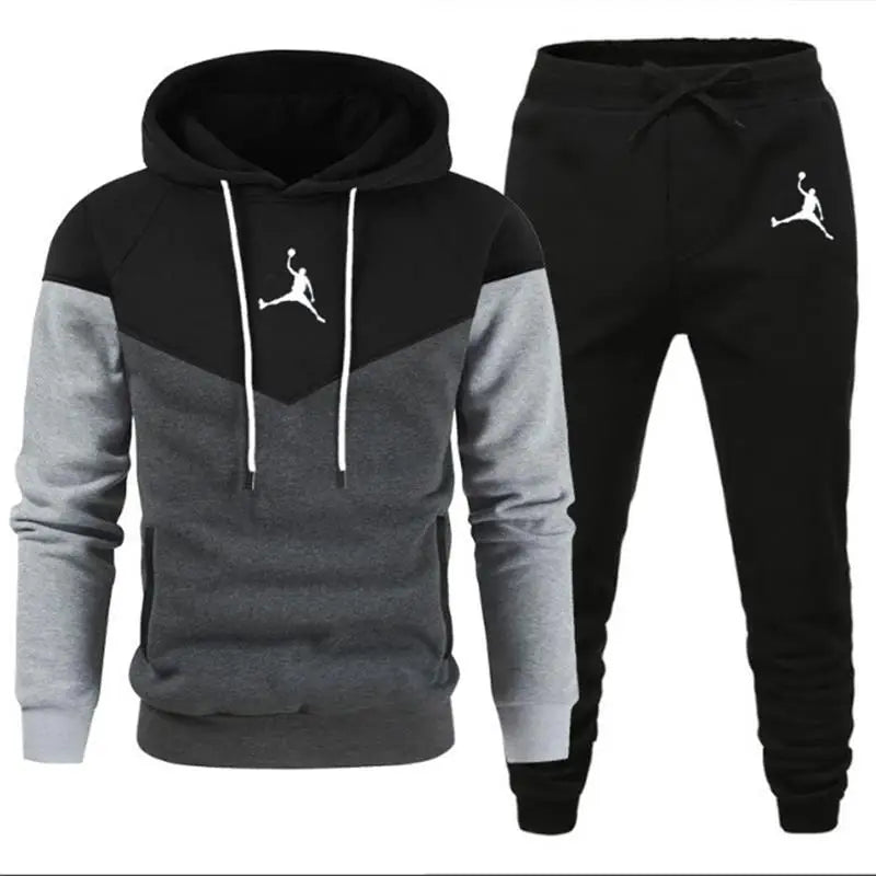 2024 Men's Casual Sportswear, Jogging Suit, Jacket, Hooded Sweatshirt And Sweatpants, Sporty Fashion, 2-Piece Set