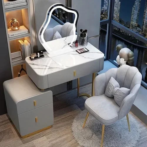 Vanity Mirror Dressers Women Makeup Table White Dressers Comfortable Girl Small Penteadeira Para Quarto Bedroom Furniture YN50D