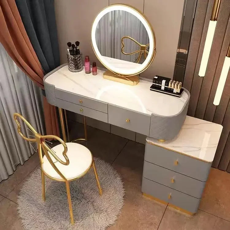 Nordic Makeup Vanity Table With Mirror Dressing Table Dressers For Bedroom Dresser Light Luxury Vanity Desk Bedroom Furniture