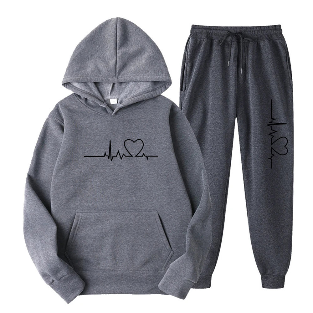 2024 Autumn And Winter Fashion Brand Men Tracksuit New Men's Hoodies + Sweatpants Two Piece Suit Hooded Casual Sets Male Clothes