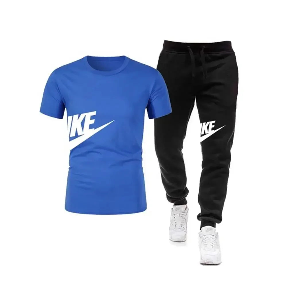 Men's Short sleeve Pants T-shirt, 2 piece set, Comfort, Casual, Fitness, Sports, 2024