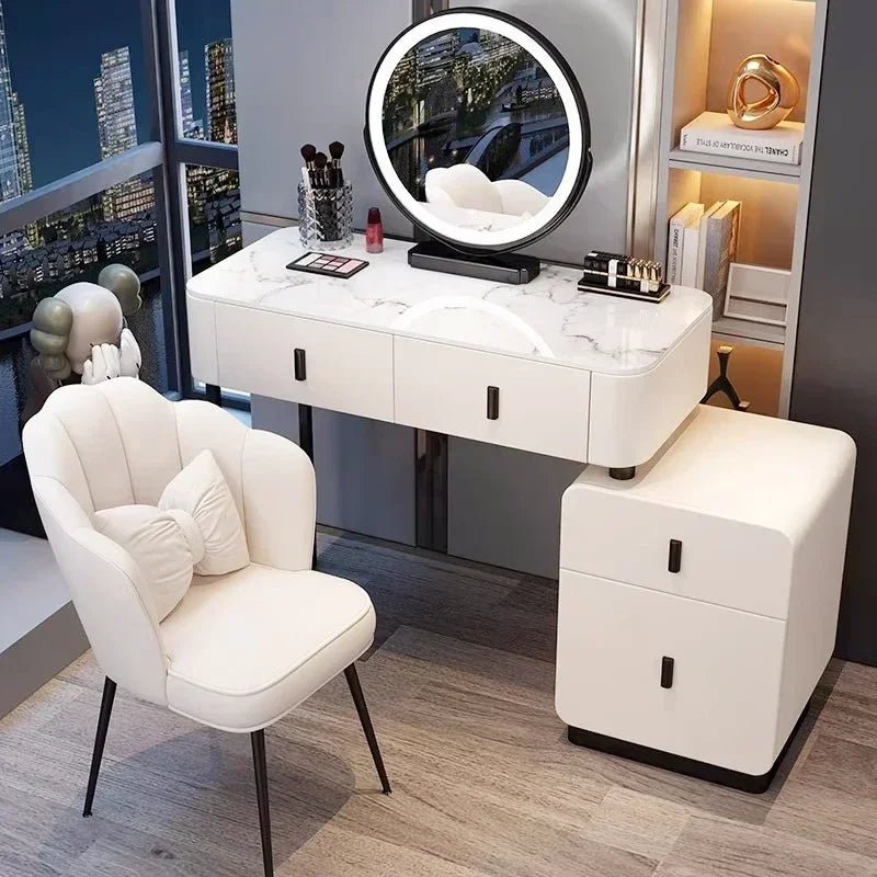 Vanity Mirror Dressers Women Makeup Table White Dressers Comfortable Girl Small Penteadeira Para Quarto Bedroom Furniture YN50D