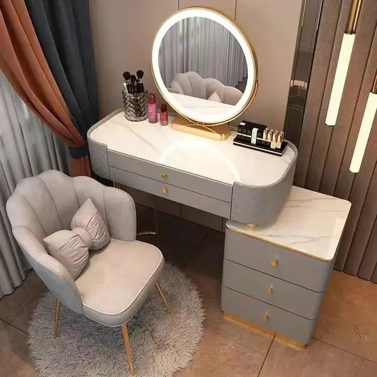 Nordic Makeup Vanity Table With Mirror Dressing Table Dressers For Bedroom Dresser Light Luxury Vanity Desk Bedroom Furniture