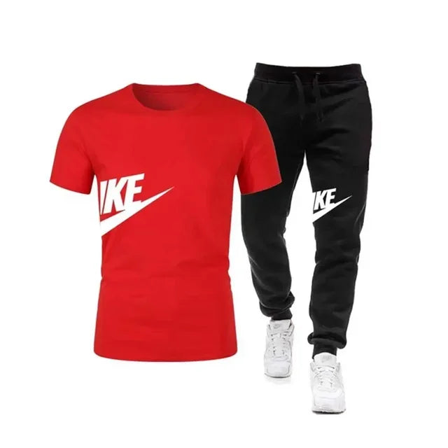 Men's Short sleeve Pants T-shirt, 2 piece set, Comfort, Casual, Fitness, Sports, 2024