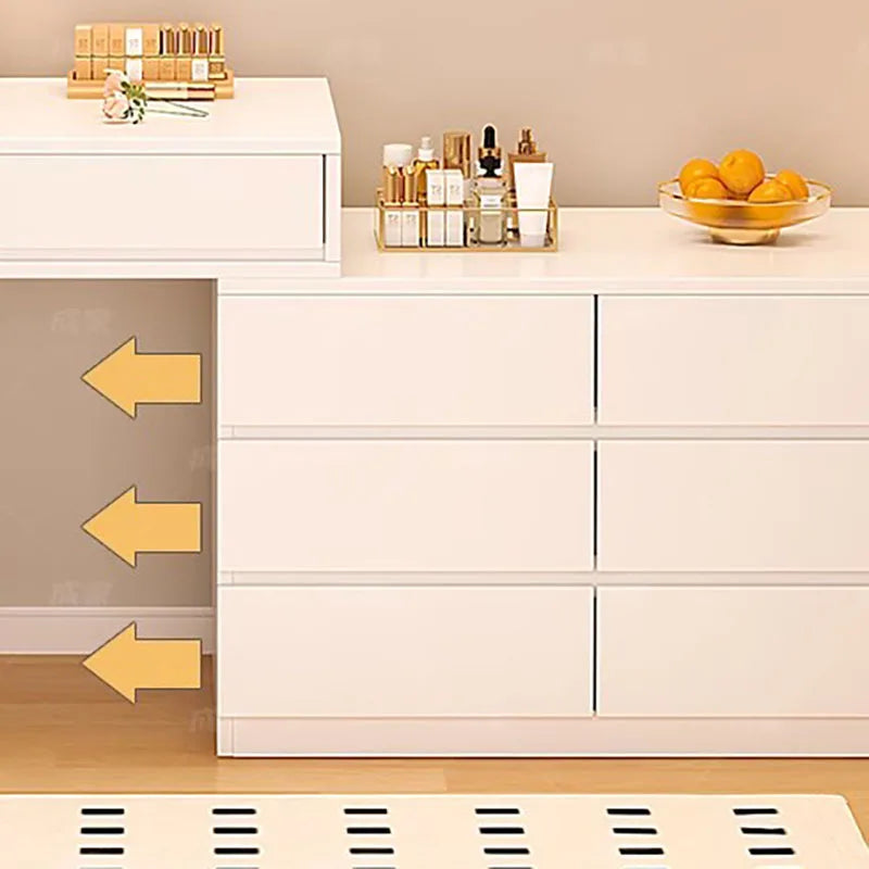 Modern Luxury Dressing Table Drawer Storage White Multifunctional Dressers Makeup Organizer Adjustable Penteadeira Furniture