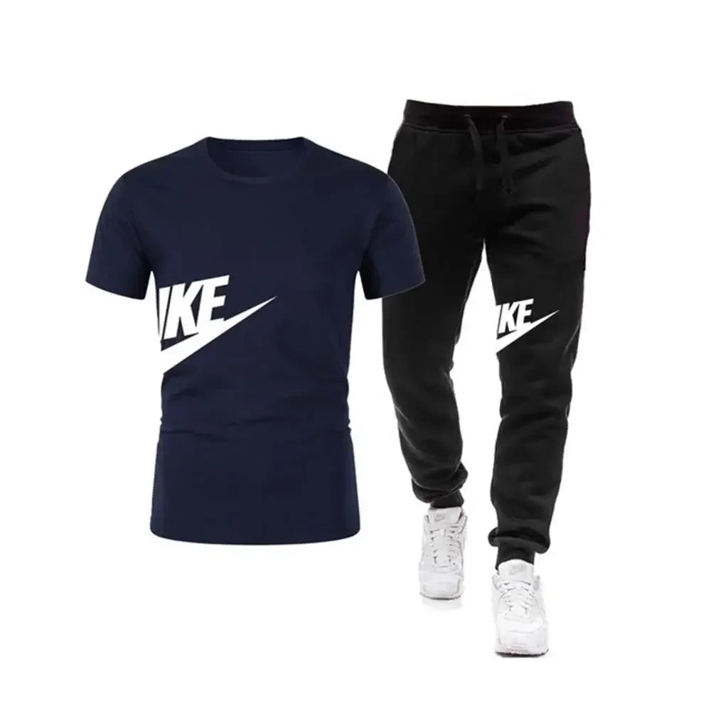 Men's Short sleeve Pants T-shirt, 2 piece set, Comfort, Casual, Fitness, Sports, 2024