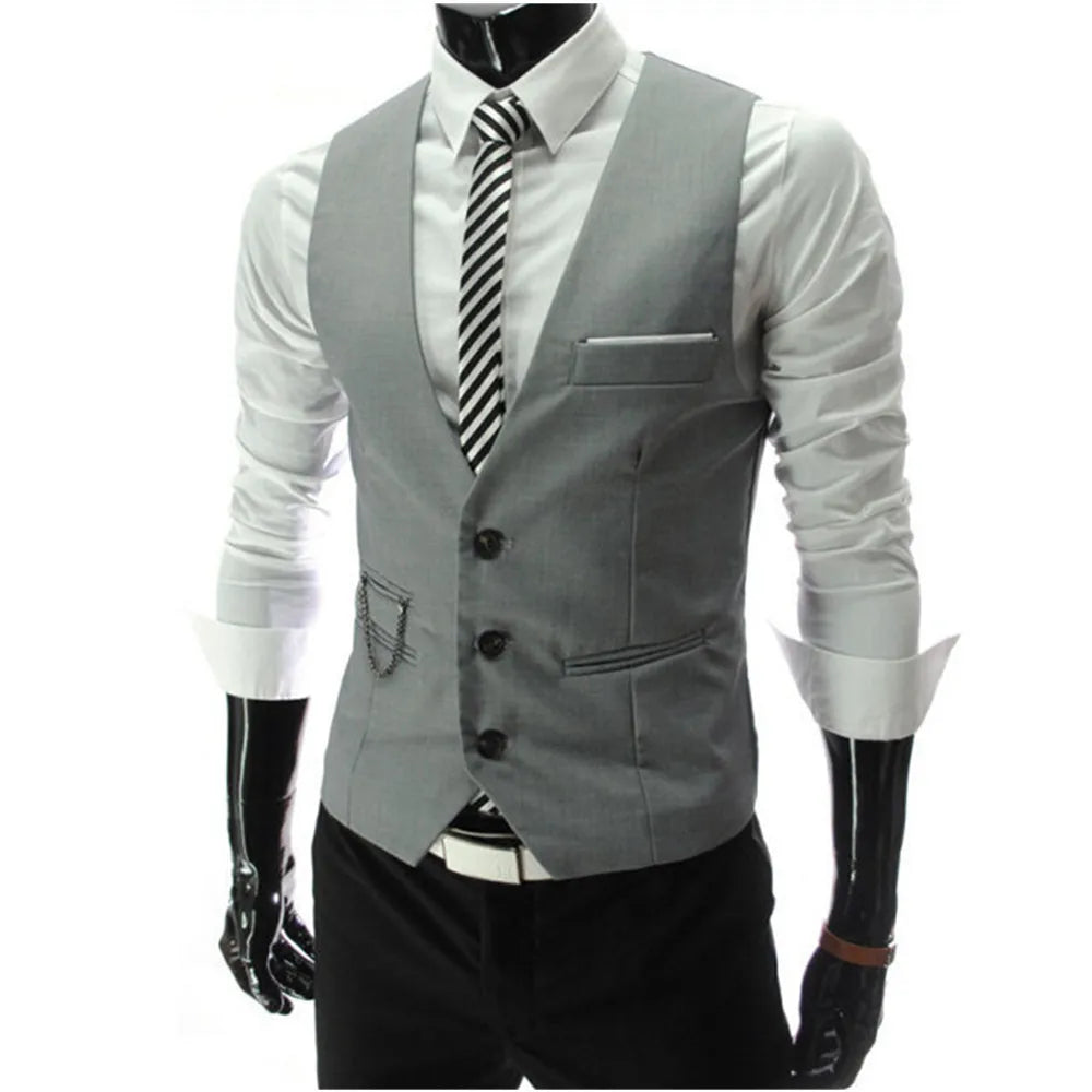 7XL High Quality Dress Vests For Men Slim Fit Mens Suit Vest Male Waistcoat Gilet Homme Casual Sleeveless Formal Business Jacket