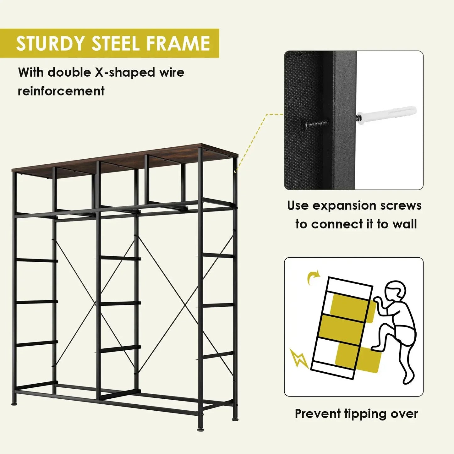 Dresser for Bedroom 12 Drawer, Dressers&Chests of Drawers for Hallway, Entryway, Storage Organizer Unit with Fabric, Metal Frame