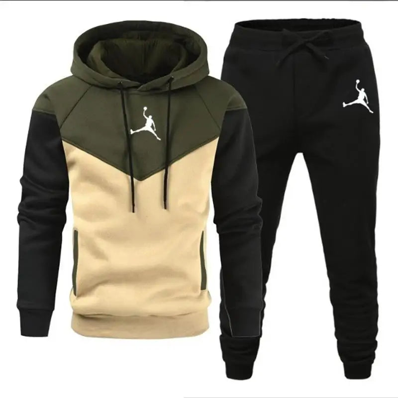 2024 Men's Casual Sportswear, Jogging Suit, Jacket, Hooded Sweatshirt And Sweatpants, Sporty Fashion, 2-Piece Set