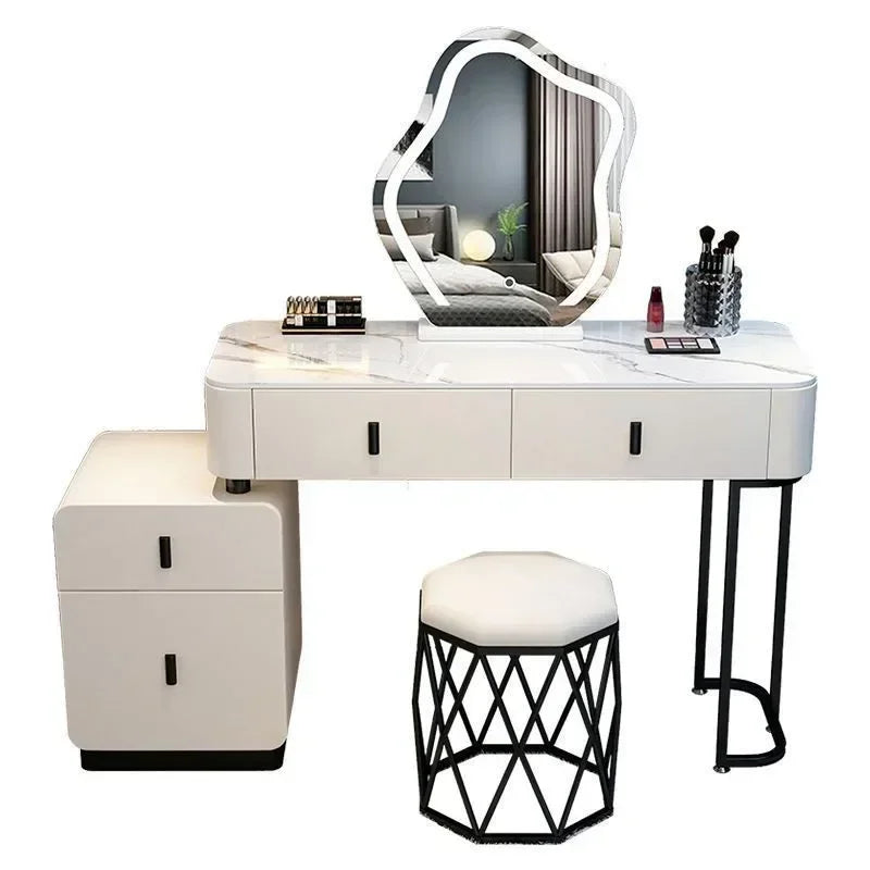 Vanity Mirror Dressers Women Makeup Table White Dressers Comfortable Girl Small Penteadeira Para Quarto Bedroom Furniture YN50D