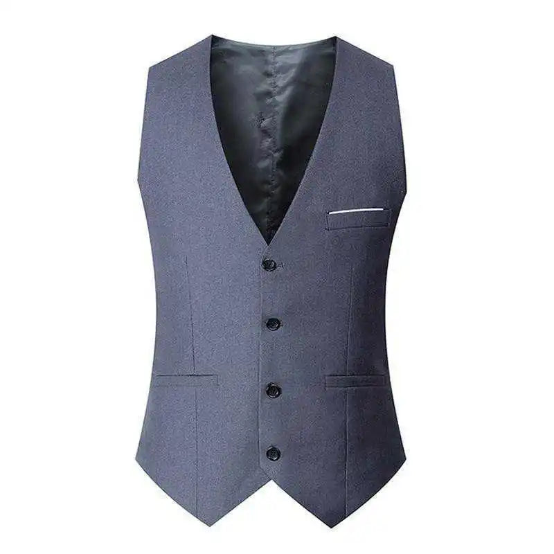 2024 Spring and Autumn New Style British Fashion Men's Suit Vest Slim Waistcoat Men's Vest Korean Style Suit Vest