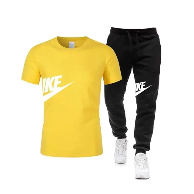 Men's Short sleeve Pants T-shirt, 2 piece set, Comfort, Casual, Fitness, Sports, 2024