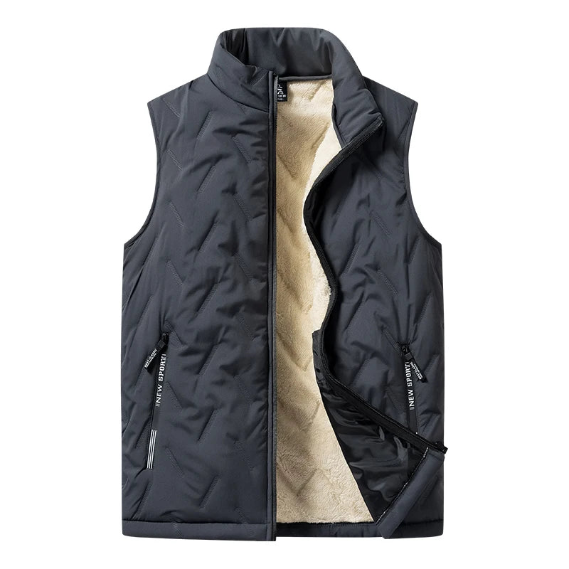 Autumn and winter fashion men's cotton vest jacket casual multifunctional plus size warm standing collar sleeveless men's top