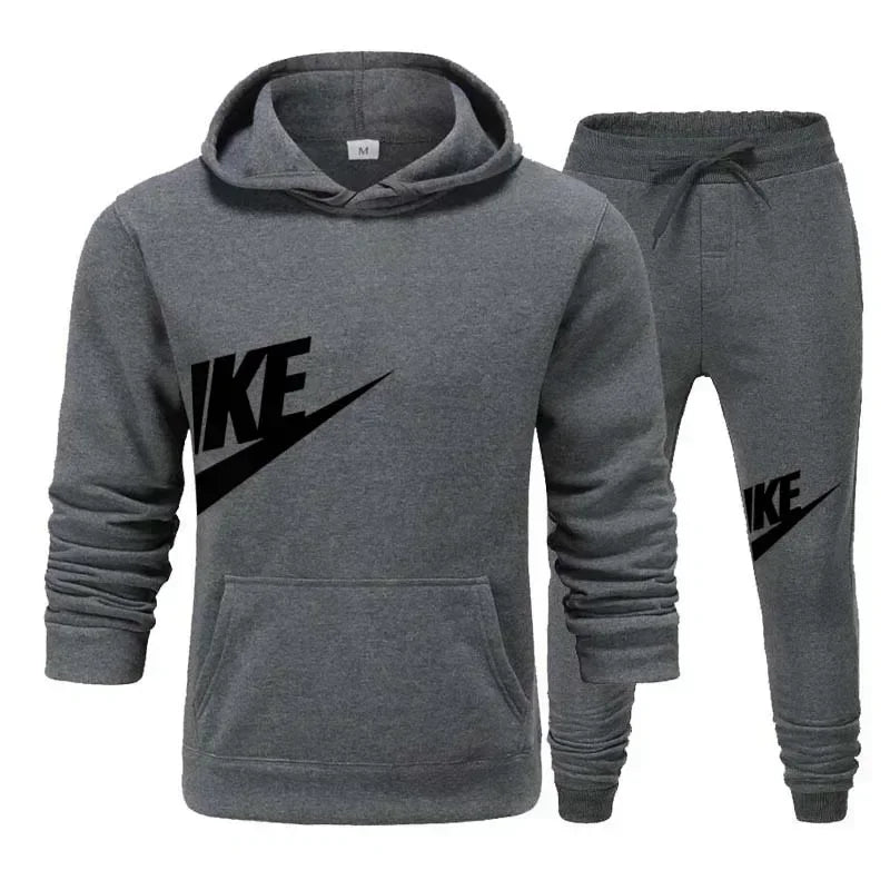 2024 Spring Brand Men Hoodies Sweatshirt+Sweatpants Suit Autumn Winter Warm Tracksuit Sets Men's Hooded Outwear