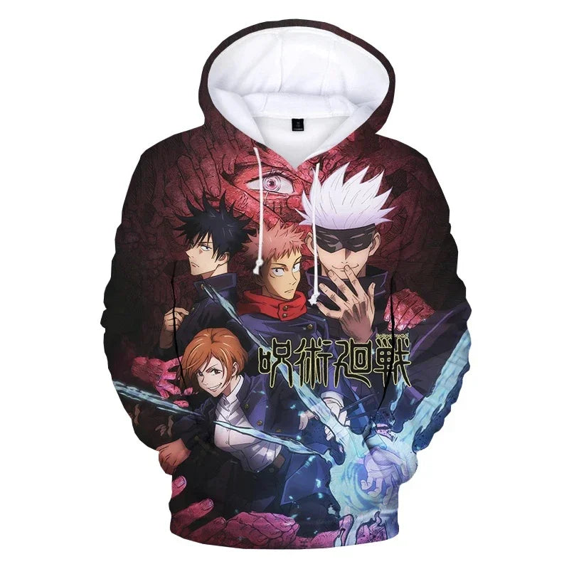 3D Print Anime Jujutsu Kaisen Hoodies Sweatshirts Men/Women 2024 Newest Fashion Streetwear Autumn Winter Plus Size Clothes Coat