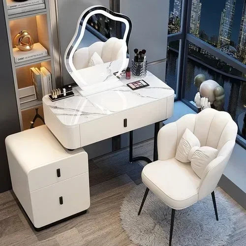 Vanity Mirror Dressers Women Makeup Table White Dressers Comfortable Girl Small Penteadeira Para Quarto Bedroom Furniture YN50D