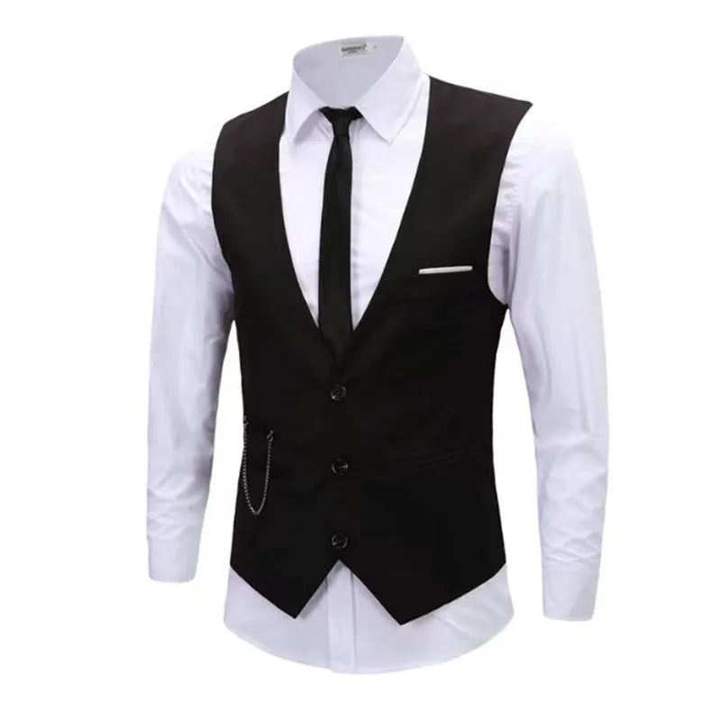 7XL High Quality Dress Vests For Men Slim Fit Mens Suit Vest Male Waistcoat Gilet Homme Casual Sleeveless Formal Business Jacket