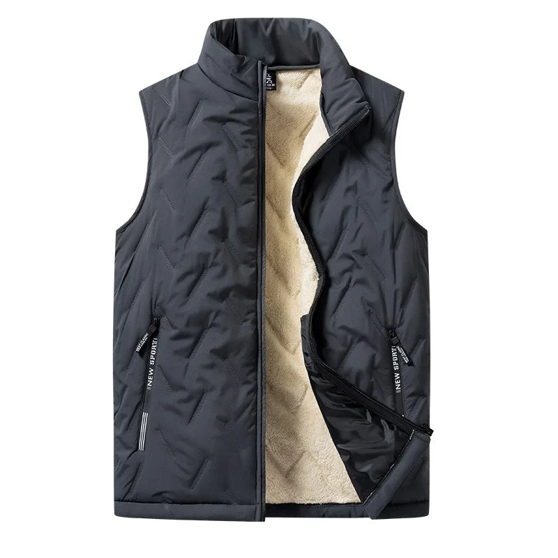 Autumn and winter fashion men's cotton vest jacket casual multifunctional plus size warm standing collar sleeveless men's top