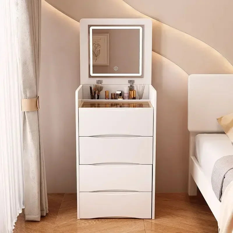 New Internet Celebrity Cream Dresser, Simple Multi-functional Dresser, Storage Cabinet with Dressing Stool, Household Products