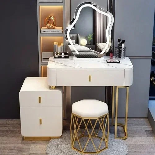 Vanity Mirror Dressers Women Makeup Table White Dressers Comfortable Girl Small Penteadeira Para Quarto Bedroom Furniture YN50D