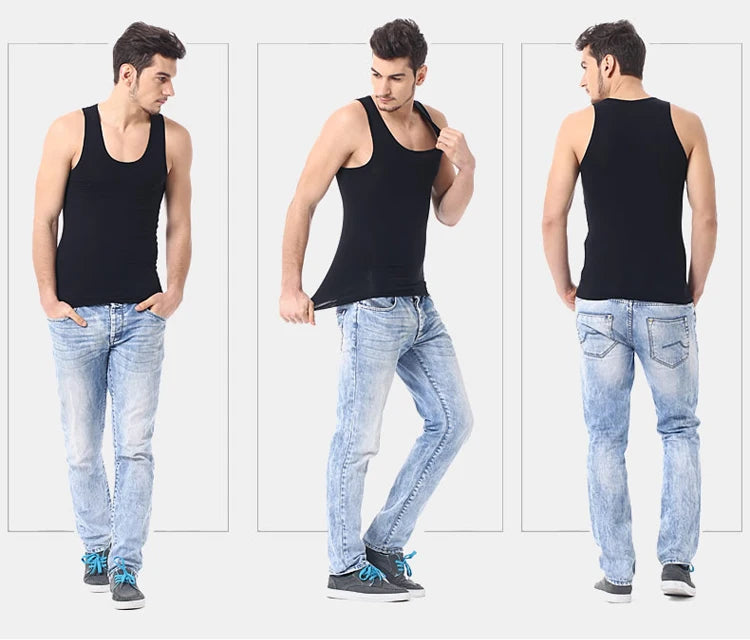 1/3 Pack Four Seasons Men's Cotton Joker Vest Teenagers Simple Fit Sports Fitness T-shirt Middle-aged Casual Sleeveless Shirt