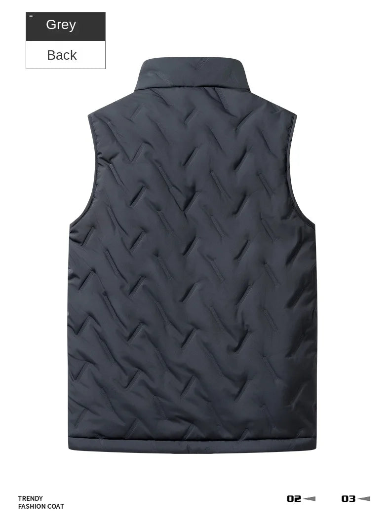 Autumn and winter fashion men's cotton vest jacket casual multifunctional plus size warm standing collar sleeveless men's top