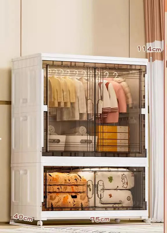 Folding Wardrobe Clothes Cabinets Simple Dressers Cube Storage Locke Closet Plastic Organizer Bin Home Bedroom Cupboard